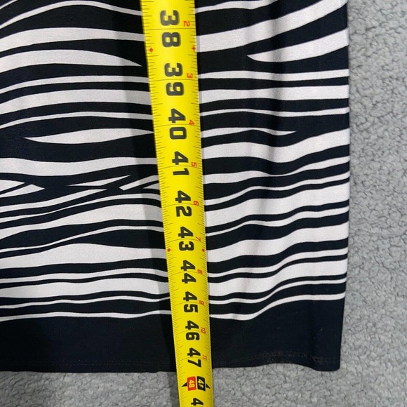 Chico's Dress Womens 2 Black White Zebra Strapless Maxi Back Zip Stretch - Picture 9 of 13